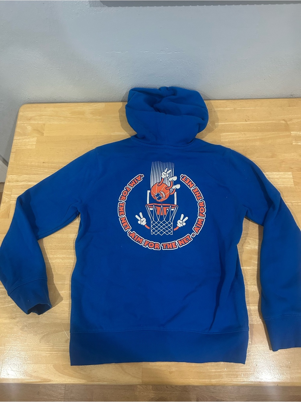 tek gear Royal Blue Graphic Kids Hoodie with Basketball Print